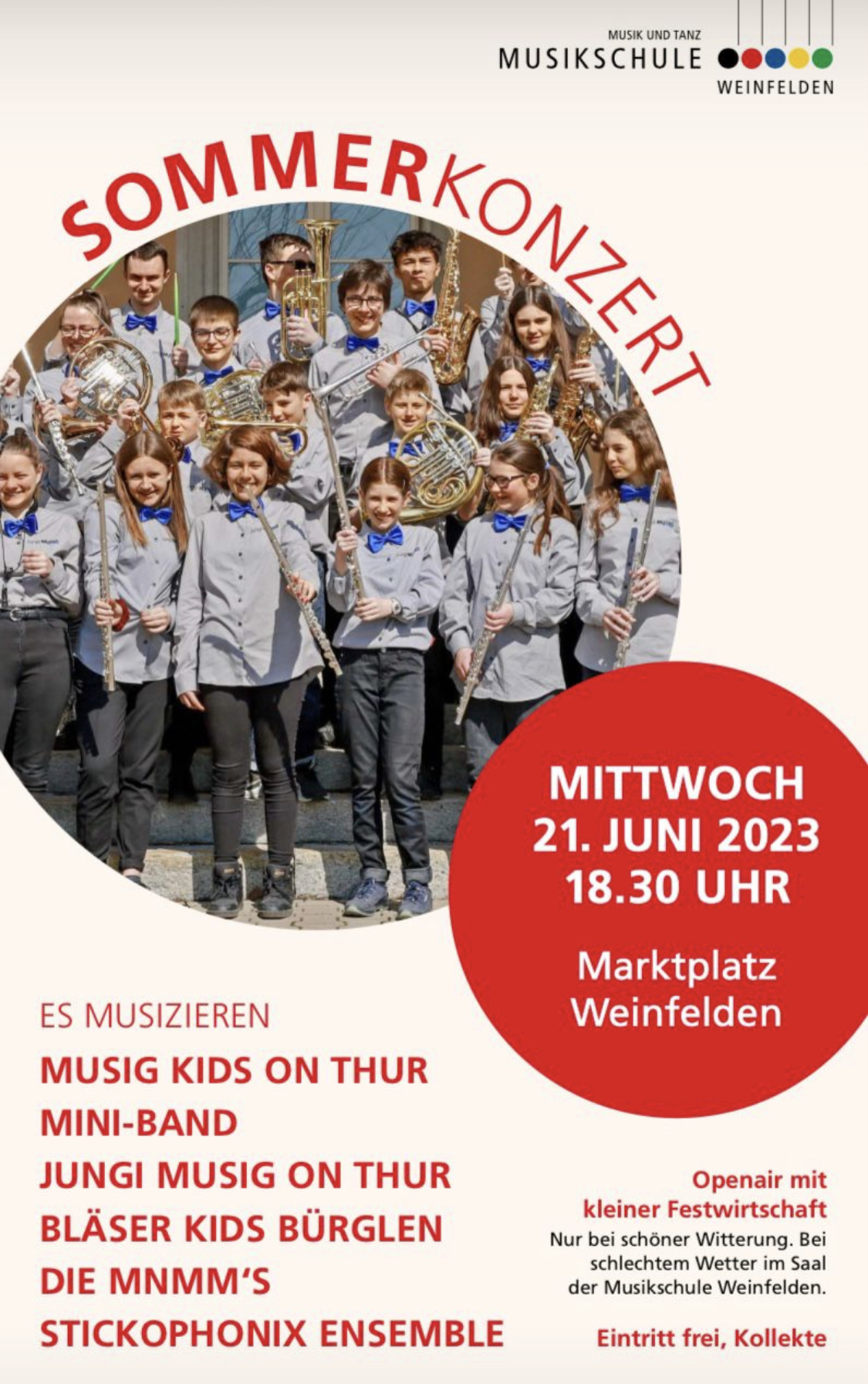 Sommerkonzert Jungi Musig on Thour 2023